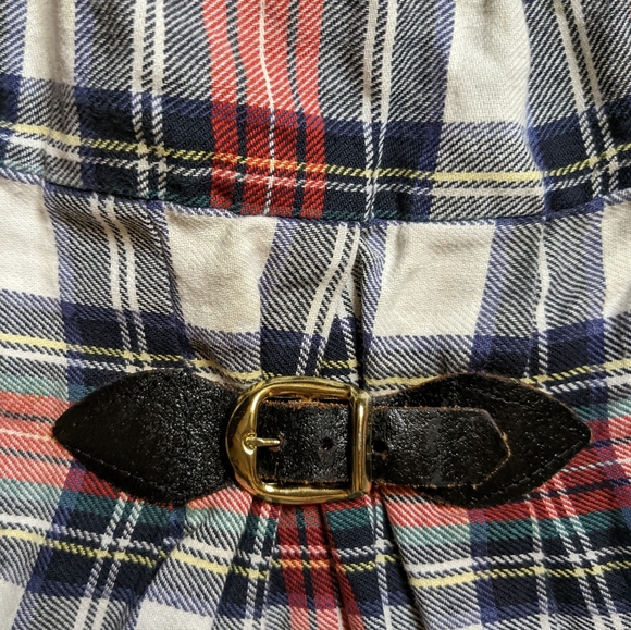 MINIWAVES Vintage USA Tartan Plaid Mini Skirt with Buckle Youth Girls' 6 - Picture 3 of 7
